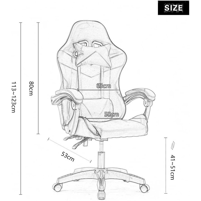 Ігрове крісло Panana, офісне крісло, ергономічне геймерське крісло (сіре)