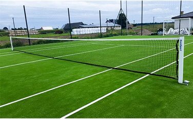 Професійна Тенісна сітка Romisport турнірна сітка для тенісу на відкритому повітрі в приміщенні білий 12,8 м атмосферостійкий сталевий трос Стандарт 13,4 м