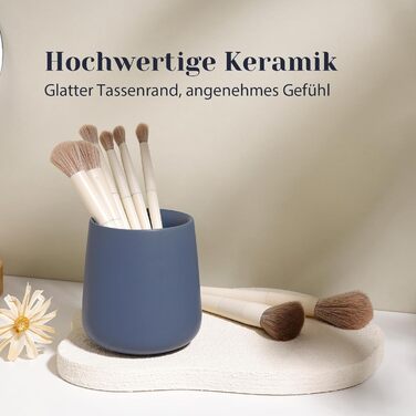 Набір для ванної кімнати блакитного кольору, керамічний аксесуар для ванної кімнати, 3-частинний, декоративний набір дозаторів мила, стакан для зубної пасти та підставка для прикрас, підходить для ванної кімнати, умивальника, готелю, для рідкого мила