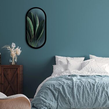 Дзеркало овальне Americanflat Spiegel Oval 30x61 см - чорне, для ванної, вітальні, спальні