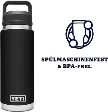 Пляшка YETI Rambler із кришкою Chug Cap, чорна, 26 унцій (760 мл)