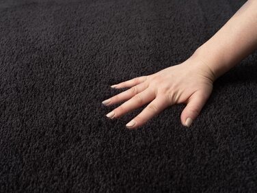 Дитячий килимок VIMODA для дитячої кімнати, що миється нековзний дитячий килимок для хлопчиків і дівчаток, м'який однотонний візерунок, колір розміри (діаметр 120 см круглий, чорний)