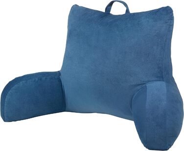 Підставка для ліжка Klear Vu Velours з подушкою для підтримки спини, з кишенею та ручкою, Коко Браун (Темно-синій)