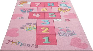 Дитячий килим Happy Life, Дитячий килим, килимок для ігор, що миється, килимок з цифрами, надувний килимок, цифри, рожевий, (80 х 150 см, рожевий)
