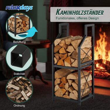 Стильна полиця для дров Relaxdays з 2 ярусами