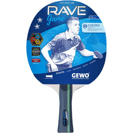 Ракетка для настільного тенісу GEWO Rave - повноцінна ракетка для початківців, реверсна гума, високий контроль і швидкість, увігнута, губка 2 мм