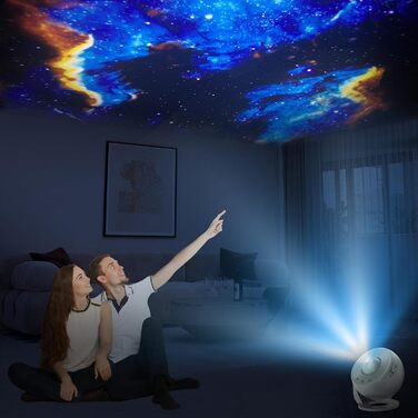 Проектор зоряного неба Planetarium Sternenprojektor: 13 в 1 LED проєктор галактики, 12 слайдів, нічник для дітей, сірий