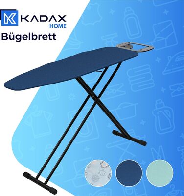 Прасувальна дошка KADAX 120x38 см, регульована по висоті, складна, протиковзкі ніжки, піна 8 мм, темно-синій