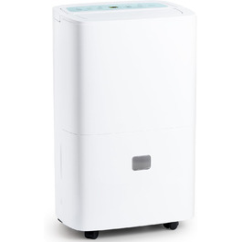 Електричний осушувач повітря для дому: 65л/день, автоматичний режим, 4.5л бак з шлангом для зливу, тихий осушувач для підвалу, офісу, спальні, ванної кімнати, квартири, кухні до 120м², чорний та білий (білий)