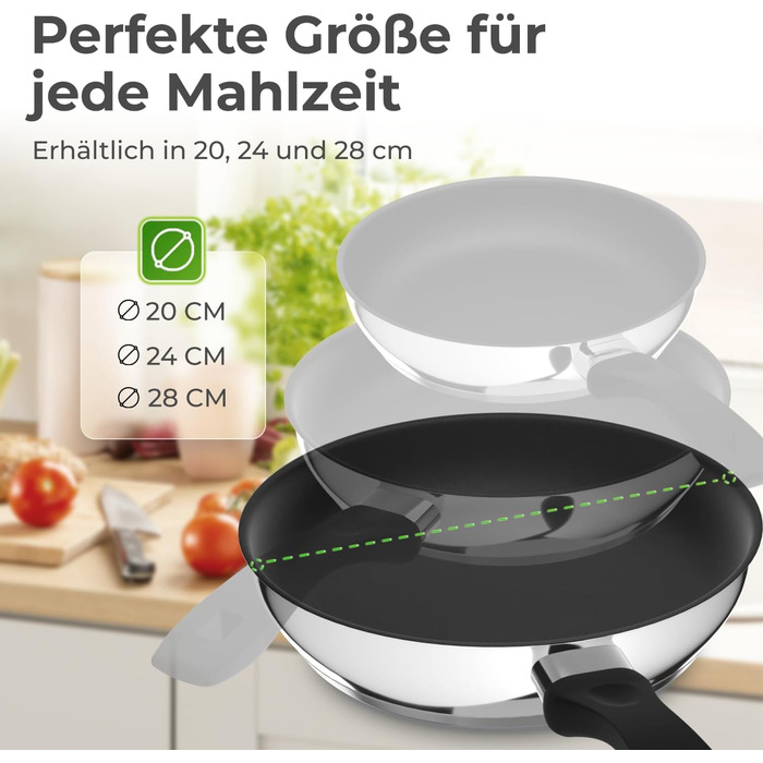 Сковорода-гриль KLAMER Induktion 28 см з нержавіючої сталі для стейків та тушкування