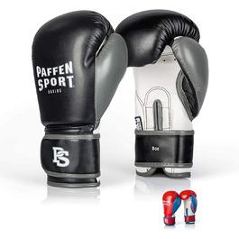 Спортивні спортивні дитячі боксерські рукавички для тренувань з боксу, кікбоксингу, Муай Тай, К1 та інших видів єдиноборств чорний / білий / сірий 12UZ