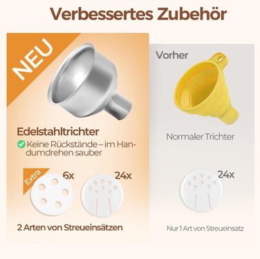 Набір баночок для спецій ComSaf 24 шт. по 120 мл з мітками, бамбуковими кришками та нержавіючим сталевим воронкою