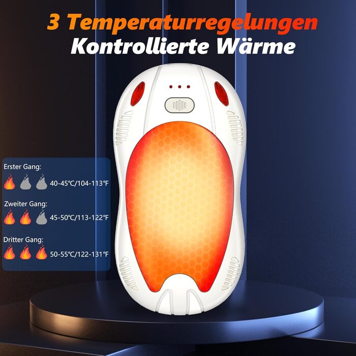 Електричні грілки для рук FANDLISS з магнітом, 10000mAh, 2 шт., з двостороннім нагрівом, USB, багаторазові, 3 режими нагріву, для активного відпочинку, гольфу, кемпінгу (рожевий)