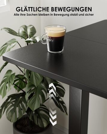 Електричний регульований стіл ErGear 140x70 см, чорний, з пам'яттю, для дому та офісу