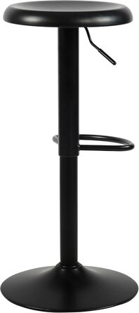 Набір з 2 барних стільців CLP Williston, регульована висота, з підніжкою, обертаються, з захистом для підлоги, чорний колір