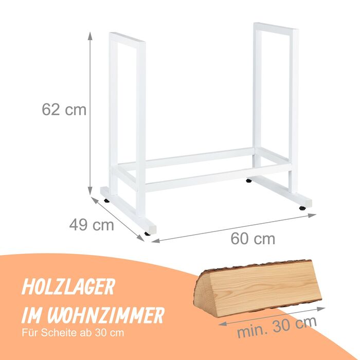 Стильна металева полиця для дров Relaxdays