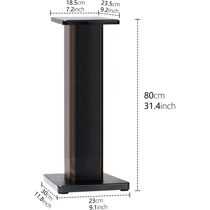 Дерев'яна підставка для динаміків BQKOZFIN 80 см, набір з 2 шт. , для поличкових колонок HiFi та звук домашнього кінотеатру