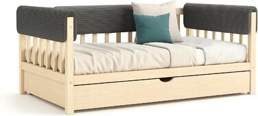 Захист для ліжечка дитячого бортик-подушка від випадання (Сірий, 60 см)