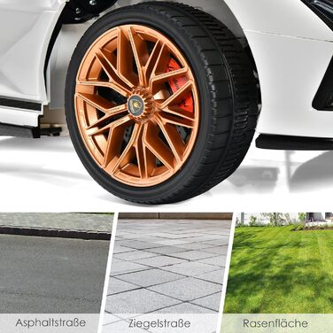 Дитячий електромобіль Lamborghini 12V COSTWAY з пультом, MP3, радіо, музикою та LED-фарами, для дітей 3-8 років, білий