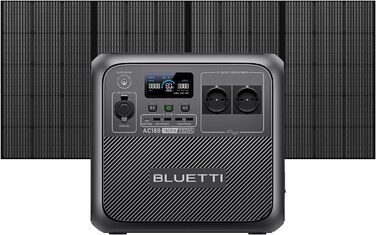 Сонячна панель BLUETTI AC180350 Вт, електростанція LiFePO4 1152 Втгод, 2x1800 Вт змінного струму, 0-80 за 45 хв, кемпінг/подорожі