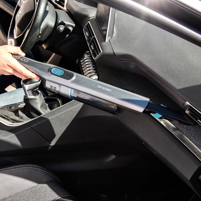 Cecotec Conga Rockstar Micro + Turbo: бездротовий ручний пилосос, 210 Вт, цифровий, 20 кПа, до 40 хв роботи, 2 режими, насадки: 2-в-1, для килимів та матраців, сірий