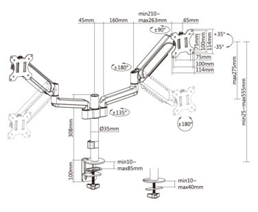 Настільне кріплення для монітора OfficePro MA801B