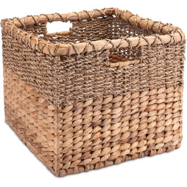 Декоративний кошик для зберігання плетений кошик з водоростей гіацинта прямокутної форми-кошик для полиці квадратної форми- (L 34 см, натуральна)