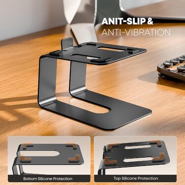 Підставка для акустики преміум-класу (пара) - регулювання нахилу для оптимального звучання, стабільна та неслизька для геймінгового та ПК столу (чорний)