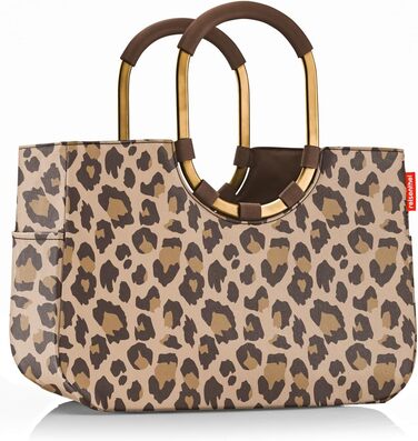 Сумка-шопер Reisenthel Loopshopper L Frame Leo Macchiato з практичними кишенями з перероблених PET-пляшок – стильний та водовідштовхуючий дизайн, колір золото