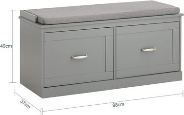 Полка для взуття SoBuy з місцем для сидіння, вузька, 98x49x37 см, FSR131-HG