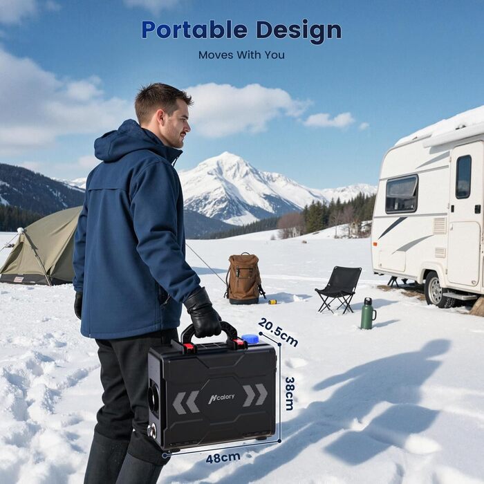 Портативна дизельна повітряна теплова гармата Toolbox 2S 8kW, 220-240V AC / 12/24V DC, з Bluetooth, 6л бак, автоматичний старт/стоп, 2025