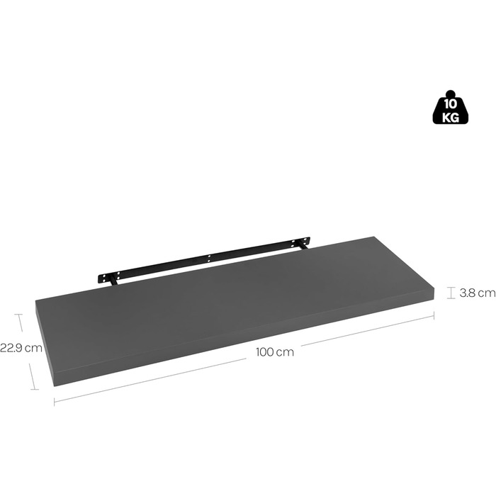 Полиця настінна WOLTU RG9315sz для CD, DVD, книг з дерева для офісу, вітальні, спальні, кухні