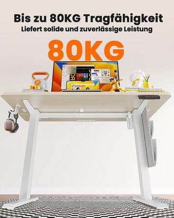 Електричний регульований стіл ErGear 100x60 см з пам'яттю, для дому та офісу