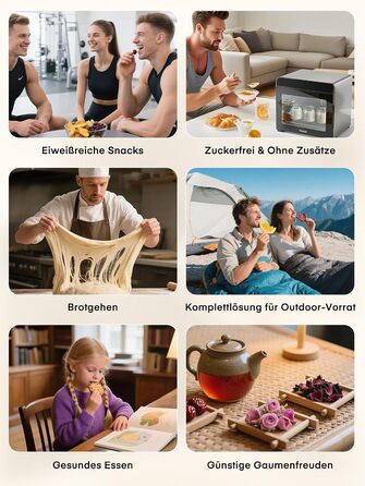 Електричний дегідратор FOHERE з нержавіючої сталі, 650W, 8 ярусів, таймер 48h, 35-75°C - для овочів, м'яса, трав, здорових перекусів та кемпінгу