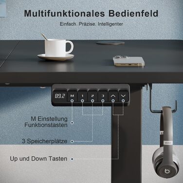 Регульований стіл, електричний, ергономічний, для дому та офісу, білий (150 x 60 см)