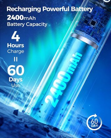 Електрична зубна щітка Rotierende для дорослих з 8 насадками, 4 режимами чищення, акумулятором на 60 днів та смарт-таймером 2 хв - професійна електрична зубна щітка (чорна)