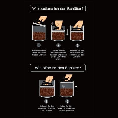 Контейнер для кави KC Kitchen & Co. з герметичним вакуумним кришкою, 2800 мл, нержавіюча сталь, для кави, чаю, цукру, мюслі, білий матовий