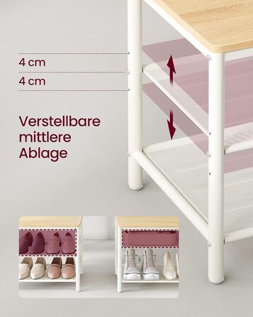 Стійка для одягу VASAGLE з дзеркалом та банкеткою, 35 x 98 x 180 см, для передпокою, спальні, вітальні, індустріальний дизайн, vintagebraun- schwarz, з полицею для взуття