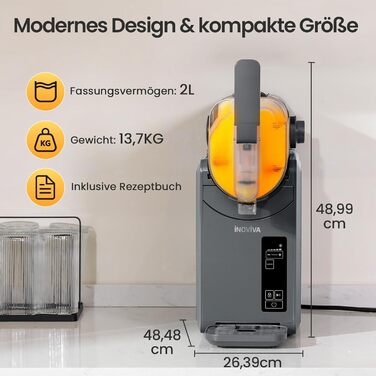Машина для смузі та коктейлів 2л з самоочищенням, без льоду, 5 програм, для дому (2025)