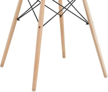 Столовий стіл DORAFAIR білий круглий, 80x80x75 см - сучасний скандинавський дизайн, ніжки з натурального дерева
