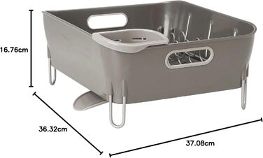 Сушарка для посуду Simplehuman KT1104 компактна, пластикова, сіра - 5 років гарантії