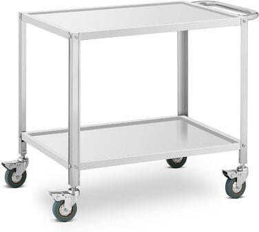 Сервізний візок Royal Catering RCGW 12 з 2 поличками, 80 x 57 x 3,5 см, 100 кг, нержавіюча сталь