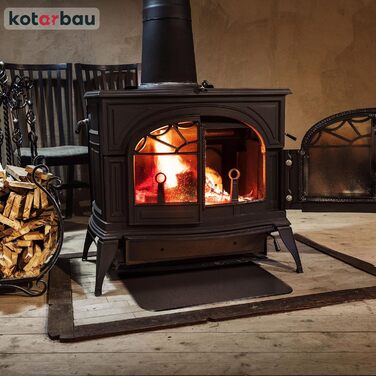 Підставка під камін KOTARBAU® 48 x 80 см, сталь з антик-мідним покриттям, захист від бруду та іскр