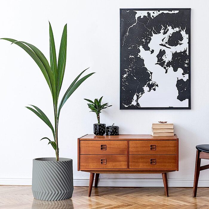 Квітчар Fox & Fern Großer: великий горщик для квітів з полістиролу (30,5 см) з 3D-текстурою та дренажним отвором, для дому та бетону