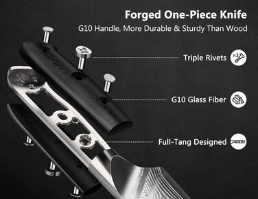 Японський кухонний ніж SHAN ZU 15 см з дамаської сталі, серія PRO (ніж для стейку з бруском)