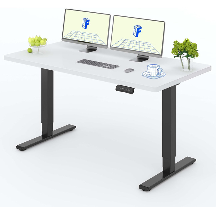 Регульований за висотою стіл FlexiSpot 160x80 см, білий + білий, електричний, з двома моторами, 160 кг