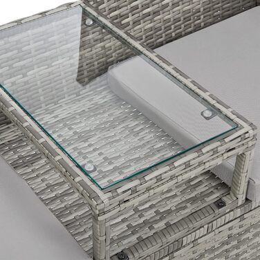 Лавка садова SVITA Chicago з ротангу поліратан для саду сіра