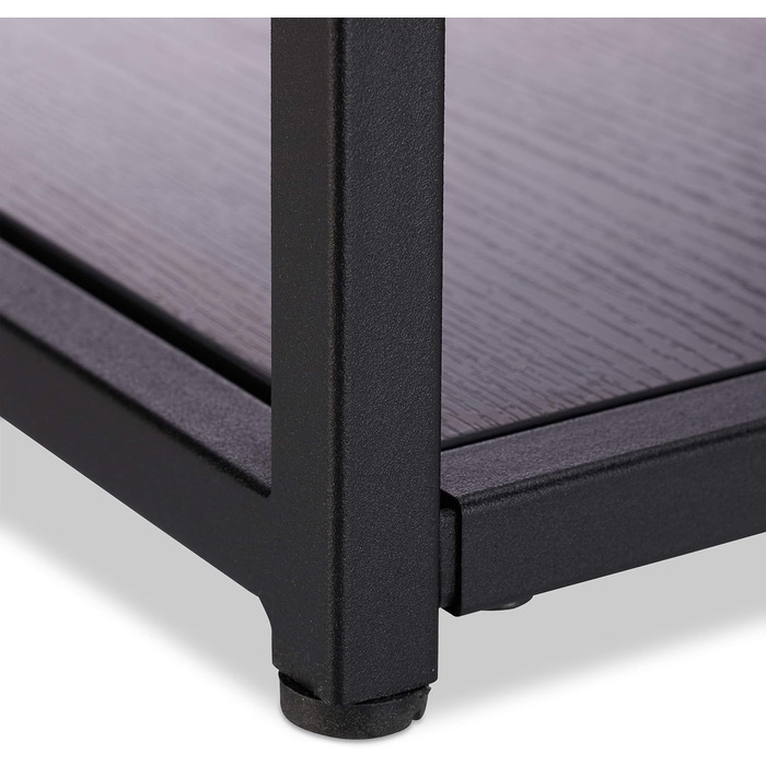 Чорний журнальний столик скло дерев'яна полиця, металевий каркас, міцний, квадратний, плоский журнальний столик HBT 50x50x50 см, стандартний