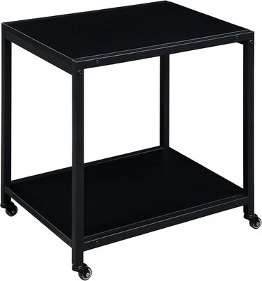 Двоярусний стіл для принтера Padma House з універсальними роликами 45 x 35 см, чорний. Модель SZCJ-20401-BK