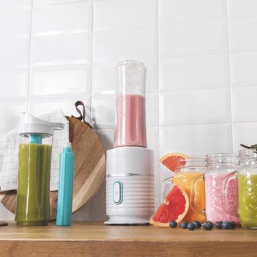 Портативний блендер Cecotec Power Titanium 300 EasyGo: 350W, подрібнює лід, 4 леза з титановим покриттям, 2 пляшки, 2 кришки